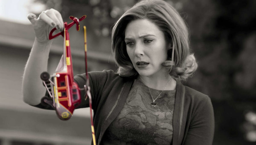 Elizabeth Olsen as Wanda Maximoff in Marvel Studios' WANDAVISION exclusively on Disney+. Photo courtesy of Marvel Studios. ©Marvel Studios 2021. All Rights Reserved.