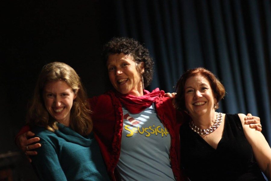 Ms. Gorski (middle), Ms. Firenzi (left), and Ms. Hughes (right) at the 2015 Seussical musical